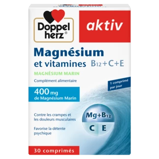 Illustration of the product packaging Doppelherz aktiv Magnésium et vitamines front view